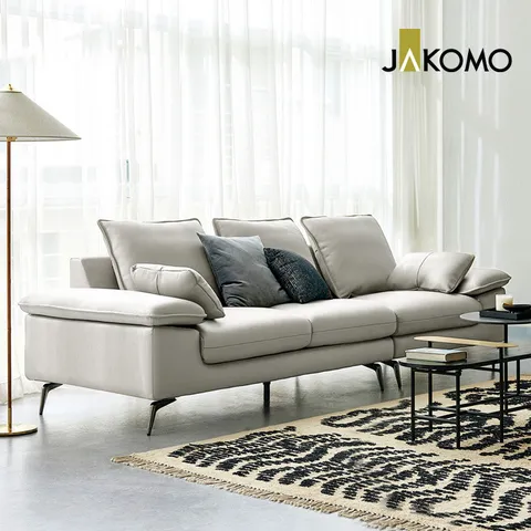 [자코모] 프리즈 3.5인 럭스 통가죽 천연면피 소가죽 소파