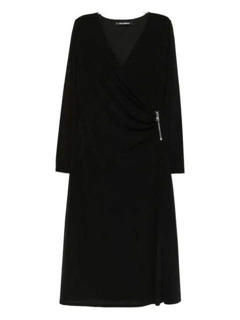 해외배송 25FW 칼라거펠트 미디 원피스 A3W13042 999BLACK +할인쿠폰