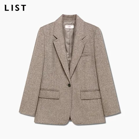 [리스트] 신상 울 테일러드 원버튼 자켓_TWWJKP82010_DB +할인쿠폰