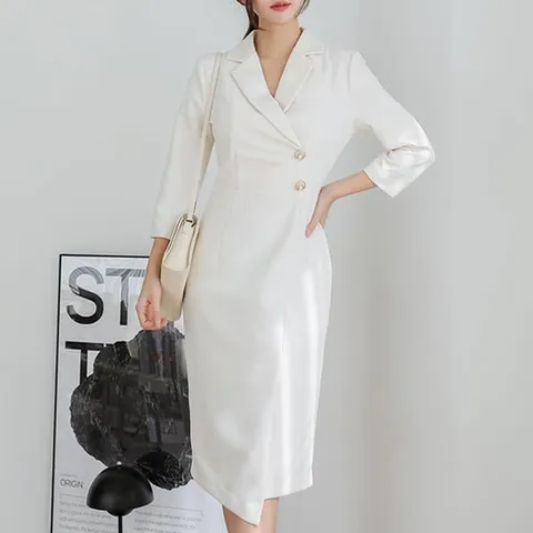 H스타일(OP)카라언발원피스 봄 원피스 OPS 데이트룩 오피스룩 데일리룩 정장 - 현대Hmall