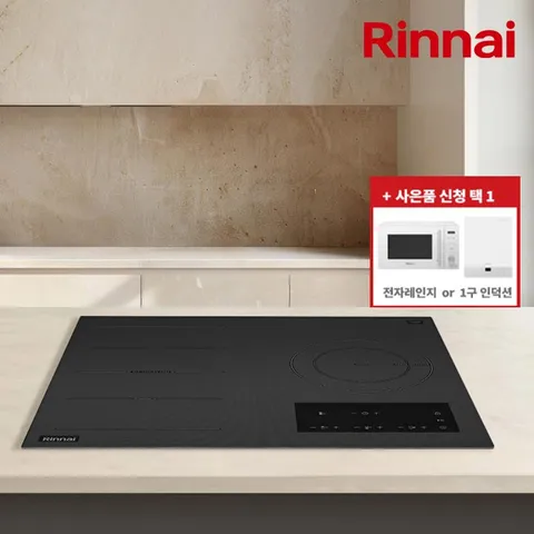 린나이 3구 인덕션 블랙 빌트인 전기레인지 (무료 설치) IHFNB6000N