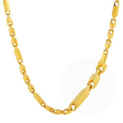 [한국금다이아몬드] 24K 민자 심플 체인 남자 순금 목걸이 37.5g+18K장식 금목걸이