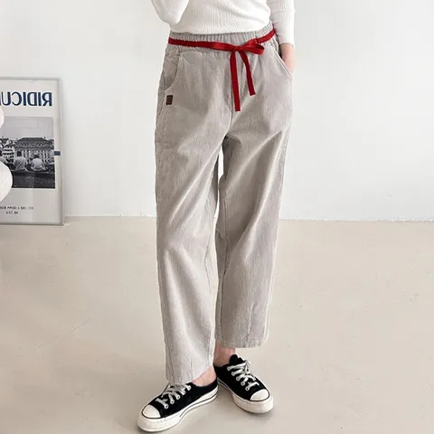 H스타일(PT)골덴베기바지 겨울 여성 코듀로이 밴딩팬츠 배기바지 베기 조거 슬랙스
