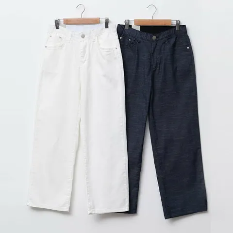 여성용 와이드팬츠 신축성 좋은 SS H라인 데일리웨어