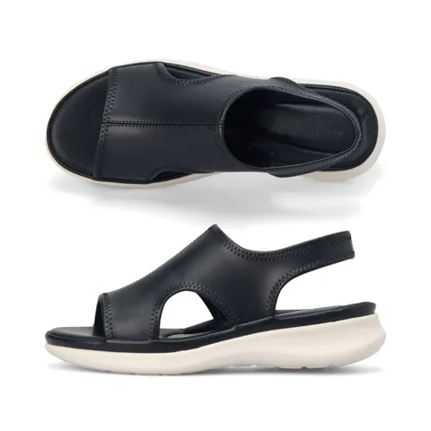 데이워크 가볍고 발편한 아치깔창 여성 스판 샌들 렌토 블랙 DW30073-BK