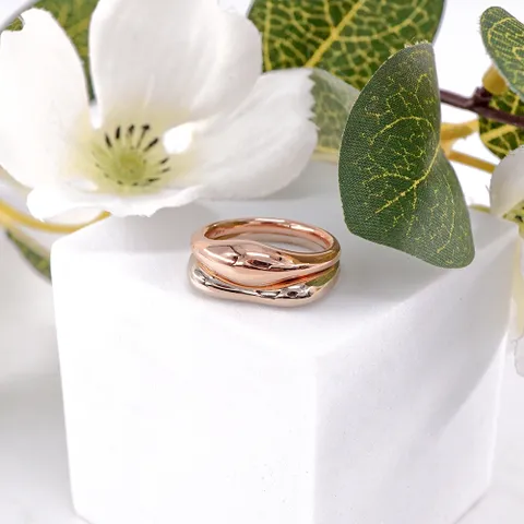 [오팔하우스] 14k 투톤 민자 쌍가락지 OPGDR0198 +할인쿠폰