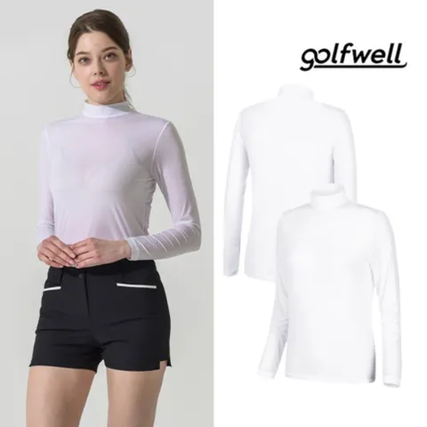 여성 봄 여름 골프웨어 등 메쉬 냉감 긴팔 티셔츠