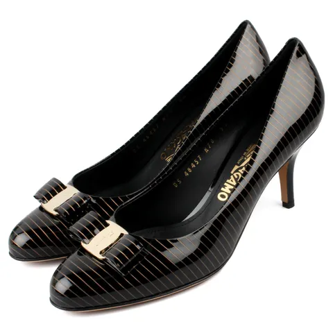 [페라가모] 까를라 펌프스 CARLAGOLD(646450)-NERO