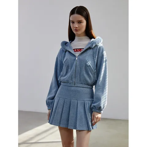 [현대백화점] [에고이스트] EQ4CZ160 탈부착 퍼 포인트 크롭 후드 점퍼 (24년 가을)(구매고객 *머리끈* 사은품증정)