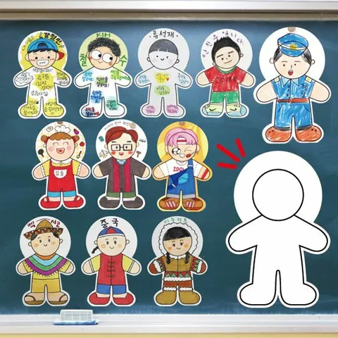 피오피스토리 캐릭터 모양 종이 20매 (수업자료제공)