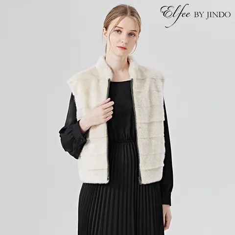 [진도 Elfee] 리버시블 집업 밍크 휘메일 베스트 (K9W3EV26_) +할인쿠폰