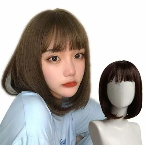 일자앞머리단발가발 여자가발 여자통가발 정수리가발 +할인쿠폰