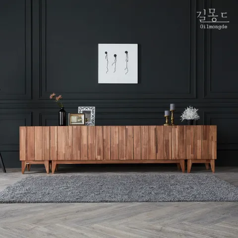 길몽드 아카시아 원목 키높은 거실장 세트 2600 /JWT31GM