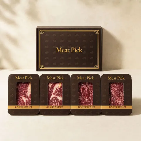 [미트픽] 한우 1++  프리미엄 선물세트 800g ( 등심 200g x 2팩 + 불고기 200g x 2팩) +무이자9개월