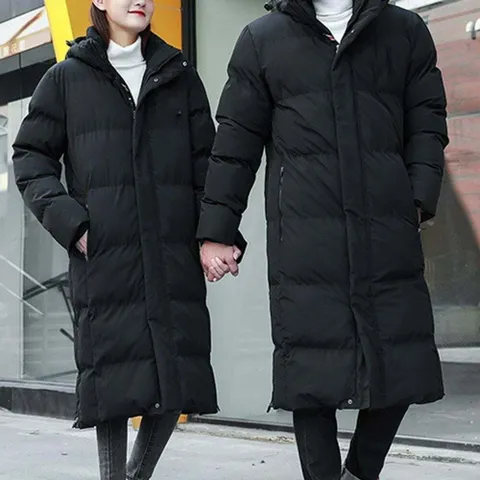 롱패딩점퍼 방한 코트 야상 여성 기본 롱패딩 점퍼안감털 블랙