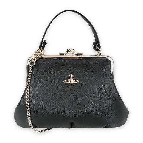 [비비안웨스트우드] 여성 ORB 그레니 프레임 펄스 토트백(블랙/골드) 4B010007W L001N N402 - 현대Hmall