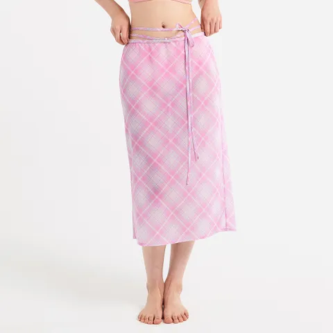 [본사 공식][배럴] 서머 브리즈 커버업 롱 스커트 라이트핑크 (B5SWWSK061LPK) +할인쿠폰