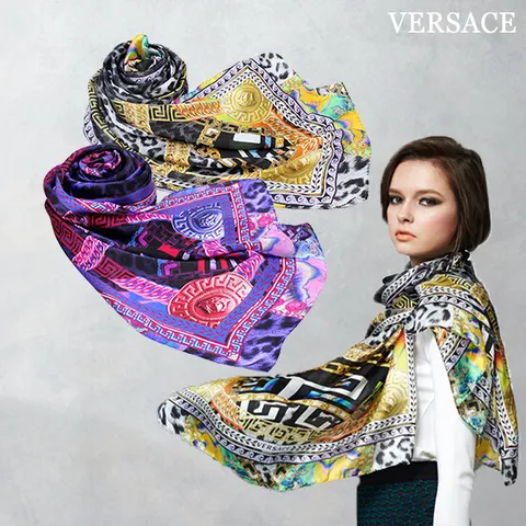 [베르사체] 비바체 실크 스카프 (퍼플)