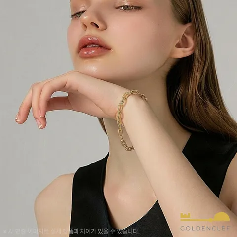 [100% MADE IN ITALY]{골든클레프} 18K 새틴 클립 팔찌 +무이자12개월