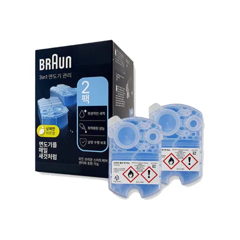 브라운 면도기 세정액 CCR2 클린앤리뉴 세척 카트리지