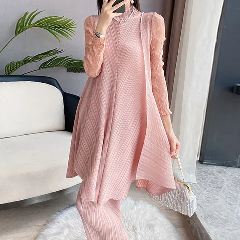 [플리츠무드] [PLEATS] 셔링 플리츠 블라우스 팬츠 set +할인쿠폰