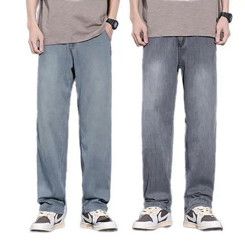 남성 청바지 여름 쿨링 일자 와이드 텐셀 데님 팬츠