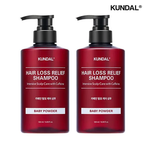 쿤달 카페인 탈모샴푸 500ml 2개 베이비파우더