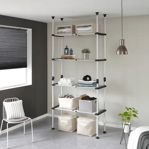 왕자 더블기둥4단조절선반_원터치_385-4_행거