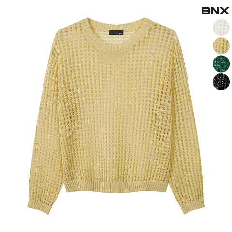 [BNX] 여성 그물 라운드 니트 +할인쿠폰