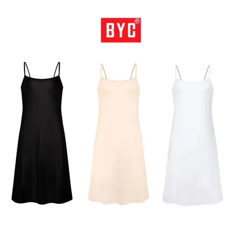 BYC 인견 끈슬립 여성 여름 실크 끈조절 슬립원피스 롱속치마