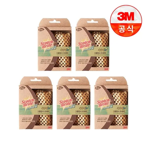 [3M]내츄럴 옥수수 그물망사수세미 2입(일반세척용) 5개세트