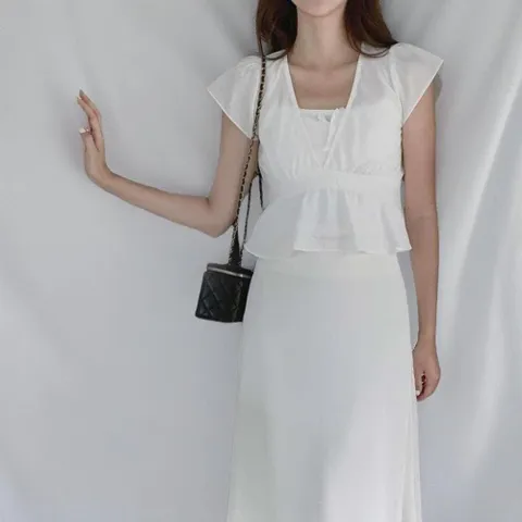 |KHH3F7F|여성 레이온 레이스 브이넥 시스루 크롭 티셔츠