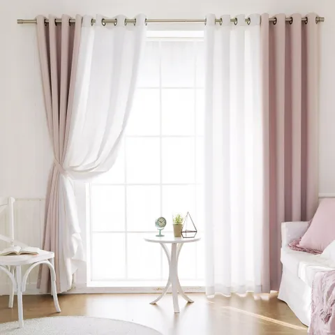 디망쉬솔리드 거실 긴창 암막커튼4장세트