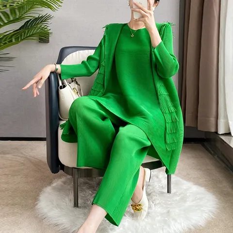 [플리츠무드] [PLEATS] 워스턴 후드 플리츠 블라우스 팬츠 set +할인쿠폰