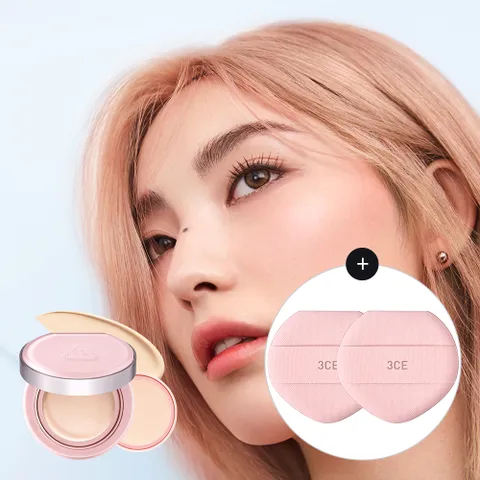 3CE 핏팅 메쉬 쿠션(본품+리필)+핏팅 메쉬 쿠션 퍼프 2개 +할인쿠폰