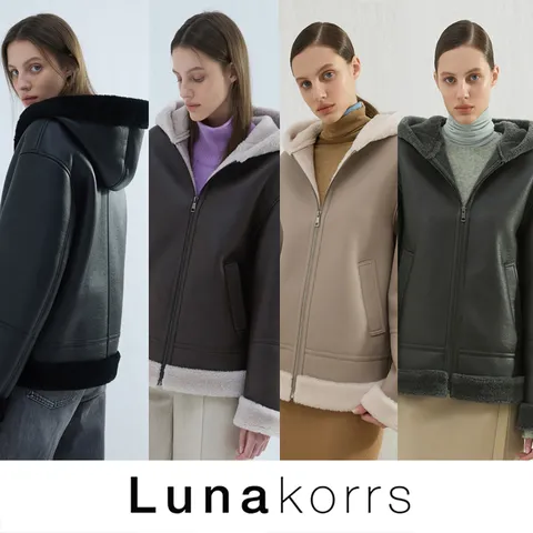 루나코어스 호주산울100 양모 후드 무스탕코트  +무이자3개월