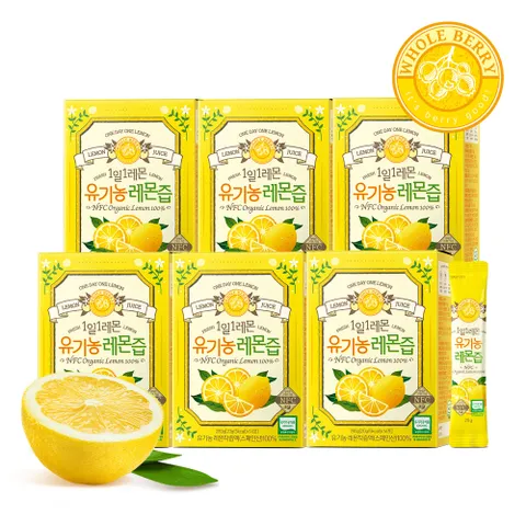 [ 1일1레몬!][홀베리]100% 유기농 레몬즙 6박스x14포(84포) +할인쿠폰 +무이자3개월