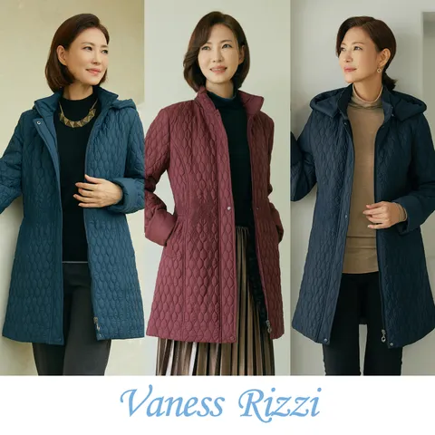 [바네사리찌] 23 WINTER 다이아 자수 퀼팅 faux 퍼 패딩 1종