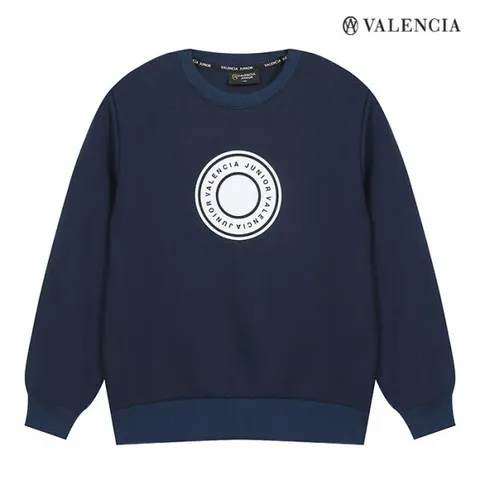 [보리보리/발렌시아 주니어]원형 가슴포인트 라운드맨투맨 네이비