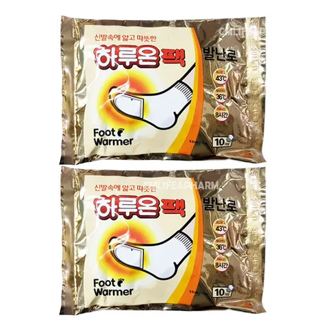 하루온팩 발난로 2매 x 10세트 (20매입) 붙이는 발핫팩 발바닥에 붙이는 발팩