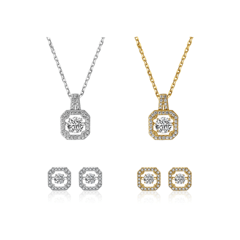 [ 이벤트 기간 내 20만원 이상 구매 시 진주 귀걸이 증정][ICEBALL] Dancing necklace+earring set