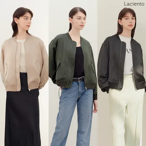 [ ★최초 2만원 인하! pre-spring 보머점퍼 득템찬스★][론칭가 79900원] 라씨엔토 사틴 보머 재킷 1종