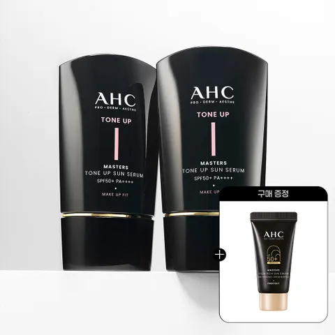 [AHC] 메이크업핏 마스터즈 톤업 선세럼 50ml 2개+(증정)마스터즈 선크림 10ml +할인쿠폰