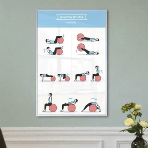 아트박스/꾸밈 ix726-운동하는법_짐볼_중형메탈액자