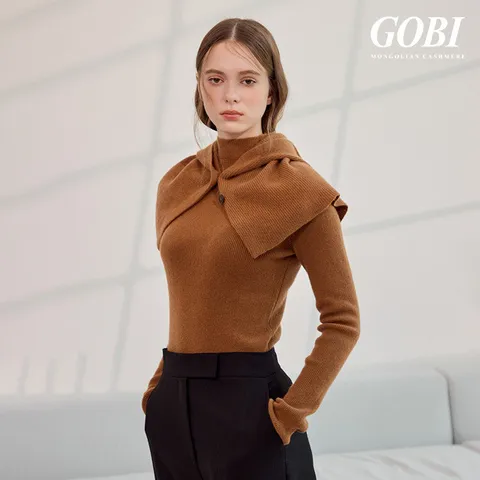 [런칭가 159000원]고비(GOBI) 캐시미어 100 바라클라바 후드숄 +무이자3개월