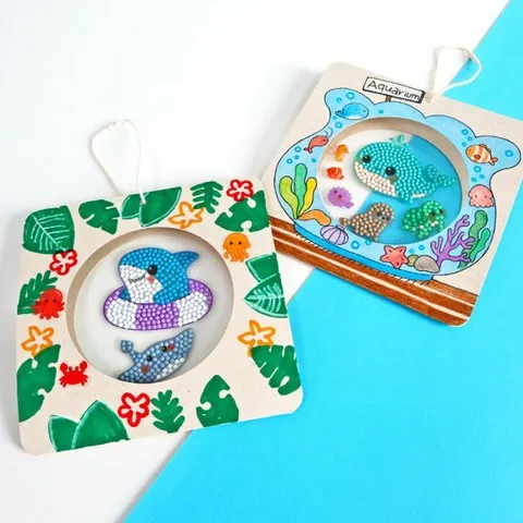 피오피스토리 NEW바다동물 여름 보석십자수 투명액자(2종택1)