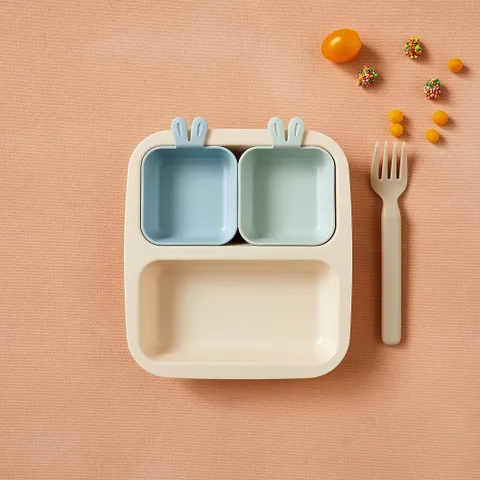 [모던하우스] NEW 키즈세이프 렌지안심 네스틱 토끼 미니플레이트 3P 투톤그린