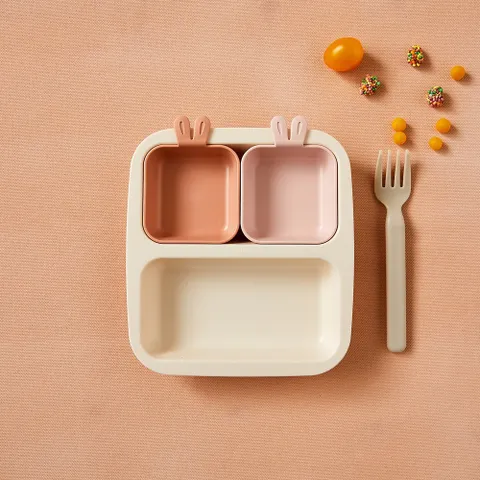 [모던하우스] NEW 키즈세이프 렌지안심 네스틱 토끼 미니플레이트 3P 투톤핑크