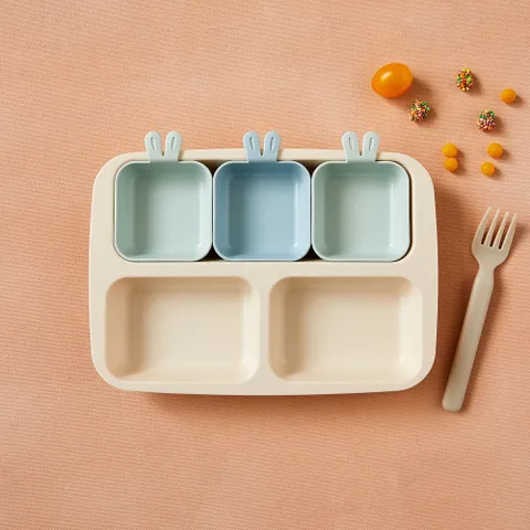 [모던하우스] NEW 키즈세이프 렌지안심 네스틱 토끼 원플레이트 유아식판 4P 투톤그린