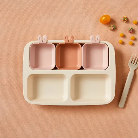 [모던하우스] NEW 키즈세이프 렌지안심 네스틱 토끼 원플레이트 유아식판 4P 투톤핑크